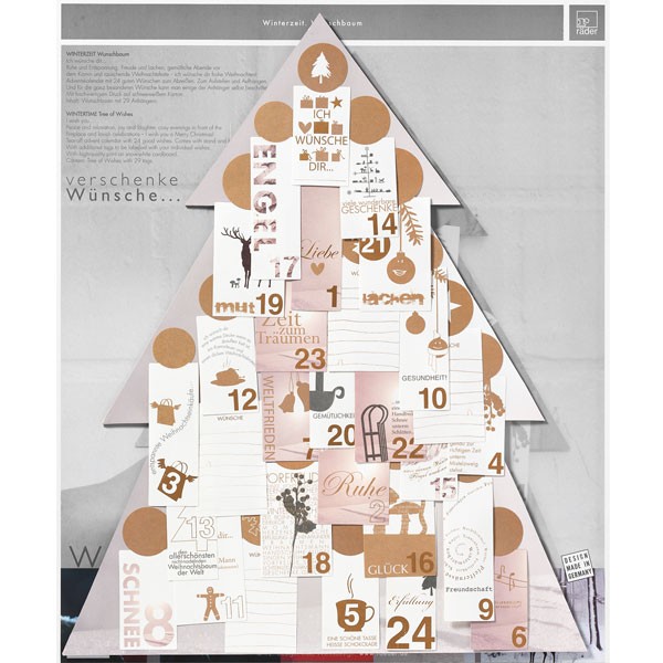 Adventskalender Wunschbaum gold