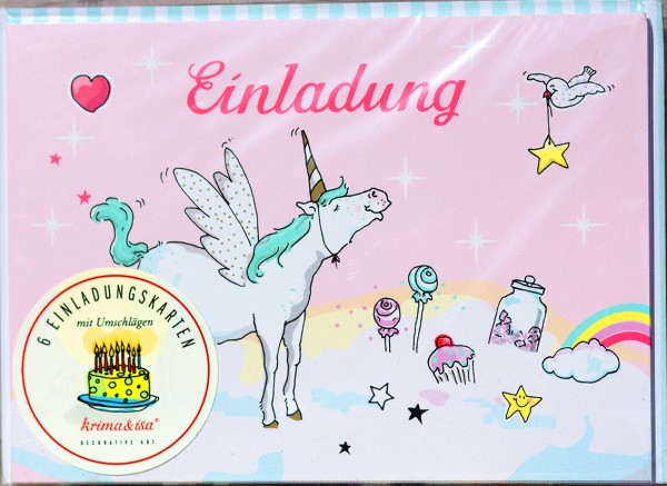 Einladungskarten Einhorn