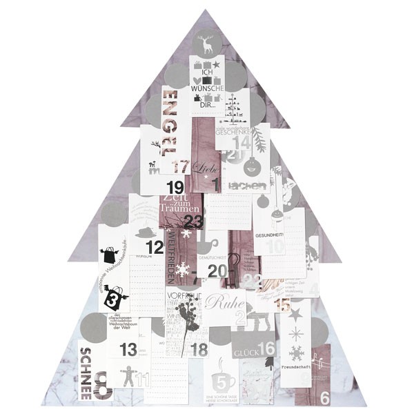 Adventskalender Wunschbaum silber