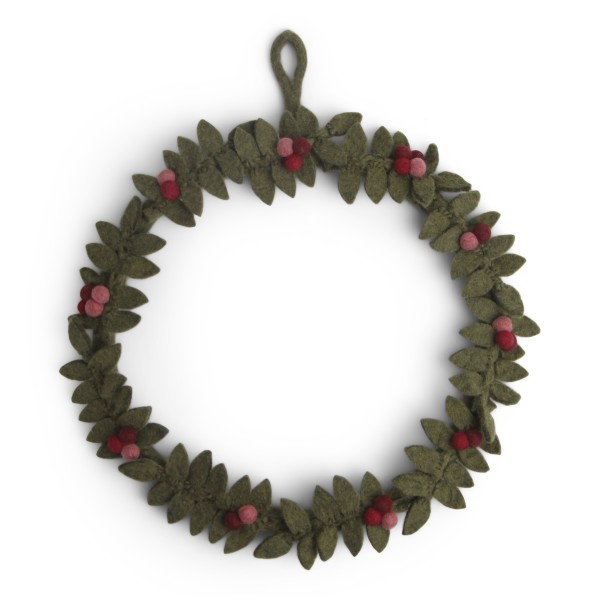 Türkranz grün mit roten Beeren