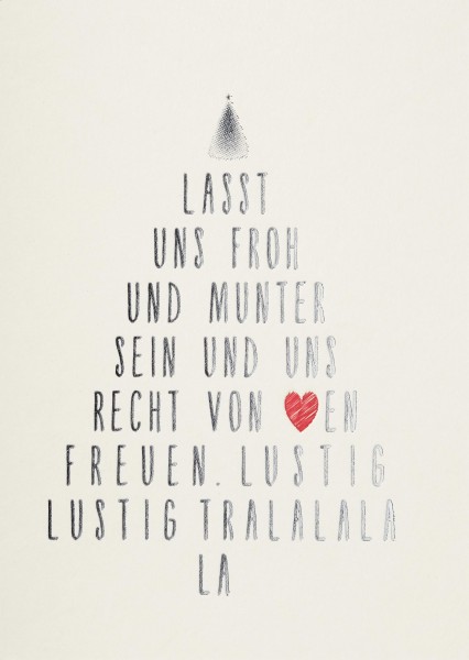 Weihnachtspostkarte – Lasst uns froh …