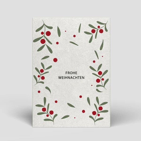 Postkarte Weihnachten - Zweige