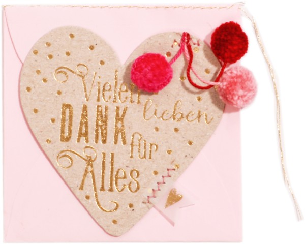 Mini Herz Kärtchen – Vielen lieben Dank für alles