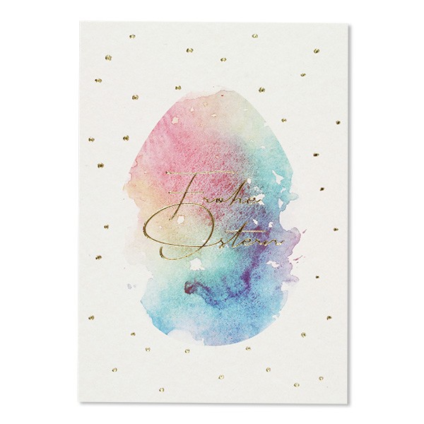 Postkarte Watercolor – Frohe Ostern, bunt