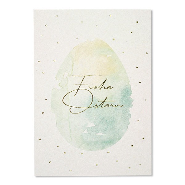 Postkarte Watercolor – Frohe Ostern, grün