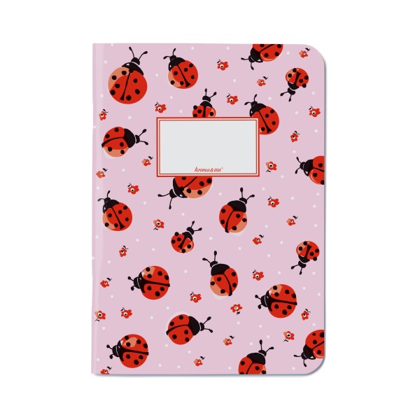Notizheft A5 pink mit roten Marienkäfer