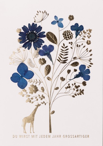 Karte Glücksblume "Du wirst mit jedem Jahr grossartiger"