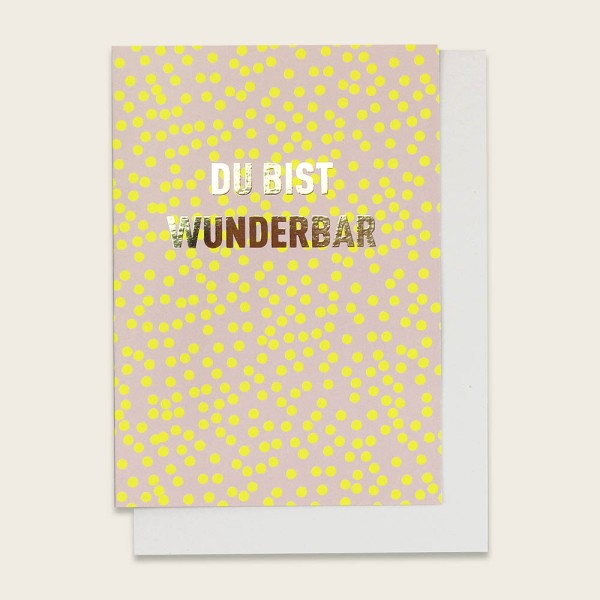 Klappkarte Punkte mit Goldeffekt – Du bist wunderbar