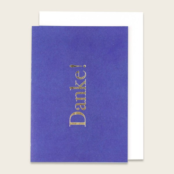 Klappkarte “Danke”- mit Goldfolie, blau