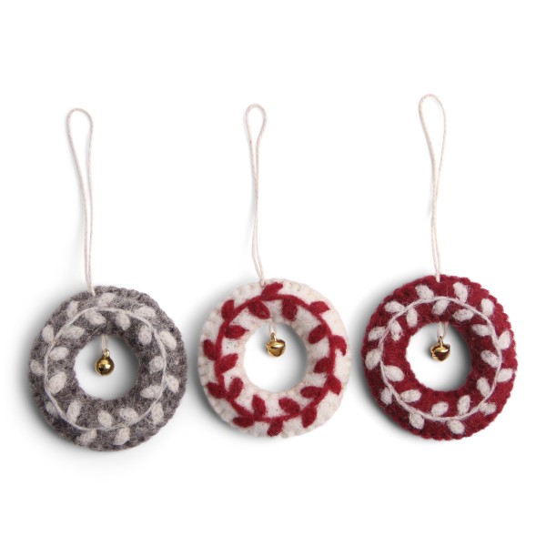 Christbaumanhänger aus Filz mit Glöckchen