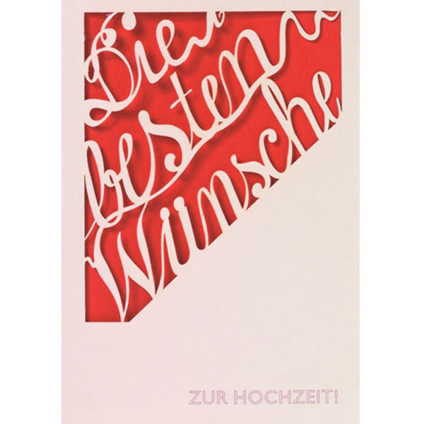 Hochzeitsschriftkarte Die besten Wünsche