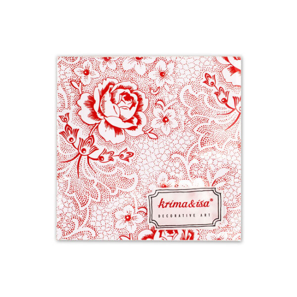 Serviette Rosen rot