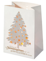 Weihnachtskarte Lichttüte Tannenspitzen