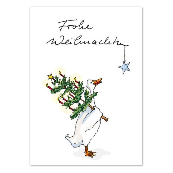 Postkarte Weihnachtsgans