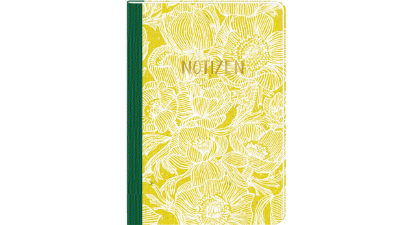 Notizheft A5 Serie Yellow Blumenmuster