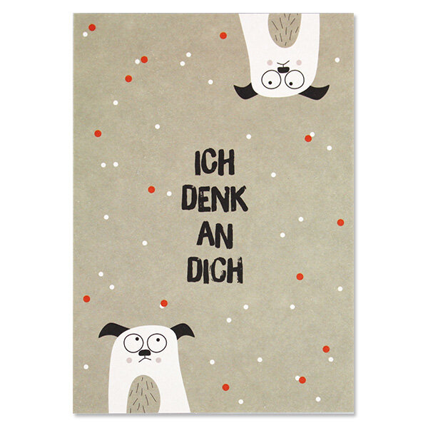 Postkarte Hunde – Ich denke an dich