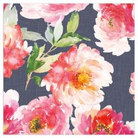 Servietten – Aquarellblüten, anthrazit