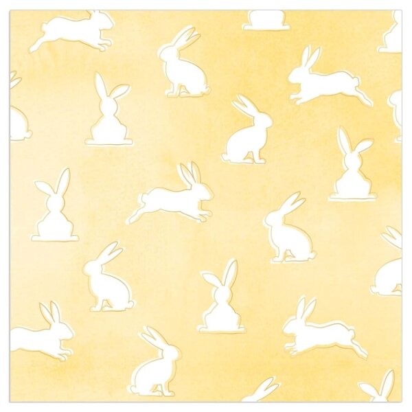 Servietten – hoppelnde Hasen, sonnengelb