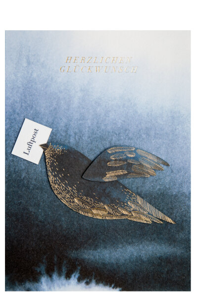 Tintenblau Karte "Luftpost"