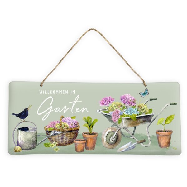 Blechschild Willkommen Im Garten