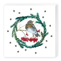 Serviette Wintervögel