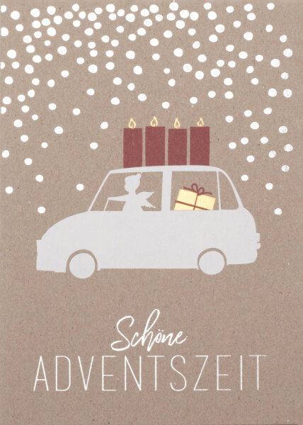 Weihnachtsautokarte Schöne Adventszeit