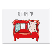 Postkarte Du fehlst mir