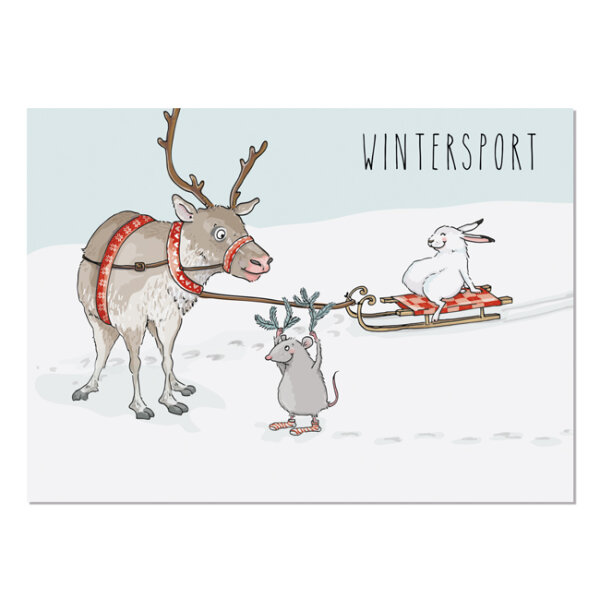 Postkarte Wintersport