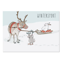 Postkarte Wintersport