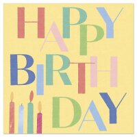 Serviette Birthday Kerzen Gelb