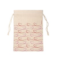 Geschenksack Baumwolle ORGANICS Herzchen