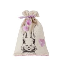 Geschenksack Baumwolle Häschen Rosa