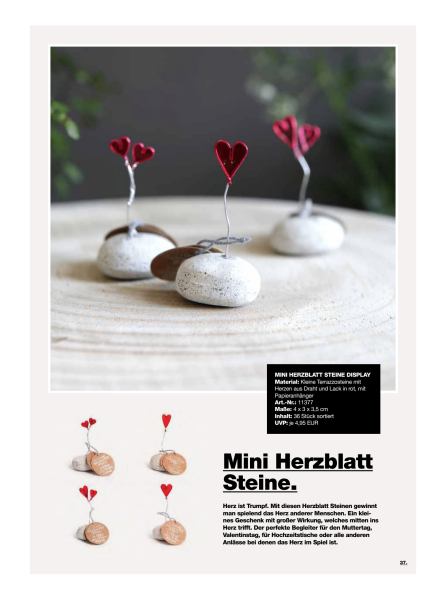 Mini Herzblatt Steine