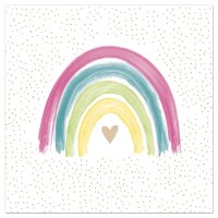 Servietten - Regenbogen weiß