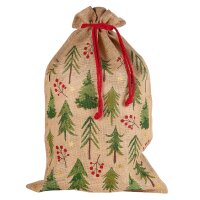 Geschenksäckchen Jute Bäume XL