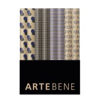 Geschenkpapier Rolle Kraftrippe/Streifen/Dots/Birthday