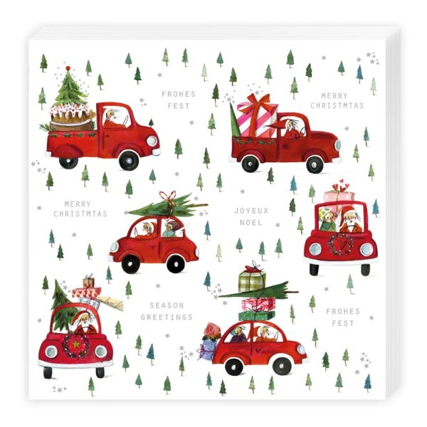 Servietten Weihnachtsauto