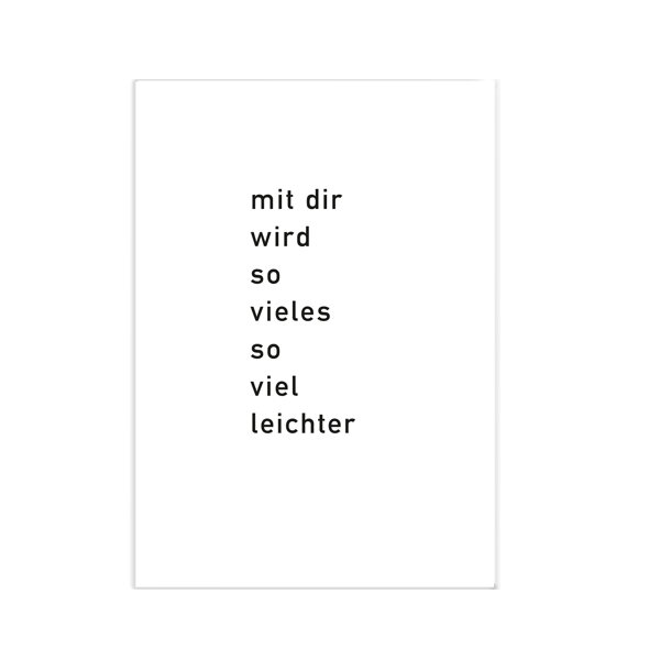 Postkarte - Mit Dir wird so vieles so viel leichter