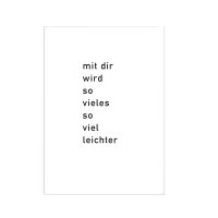 Postkarte - Mit Dir wird so vieles so viel leichter