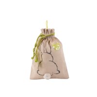 Geschenksack Baumwolle Häschen grünes Herz