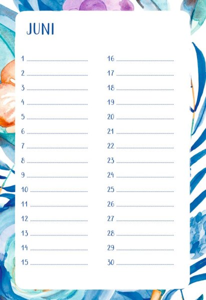 Geburtstagskalender all about blue