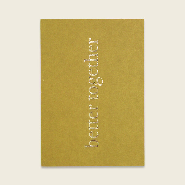Postkarte oliv mit Goldeffekten – better together