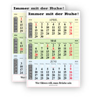 2er Set - Original-Leitspruch-3Monats-Kalender 2024