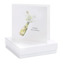 Boxed Happy birthday Champagne Earring Card