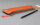 Leder Stifteetui Rusty orange mit Neon