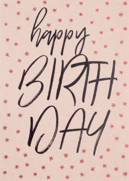 Klappkarte Happy birthday-Sterne