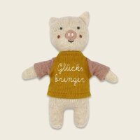 Glücksbringer - Schwein mit shirt in gelb/rosa