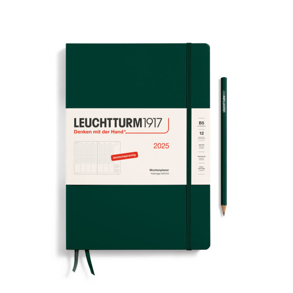 Wochenkalender & Notizbuch Composition (B5) 2025 forest green