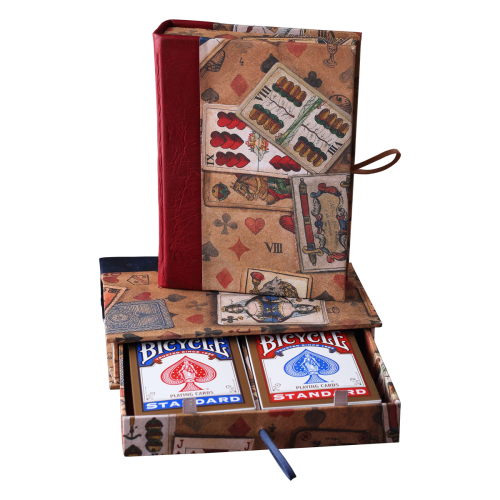 Bomo Spielkartenset mit rotem Leder