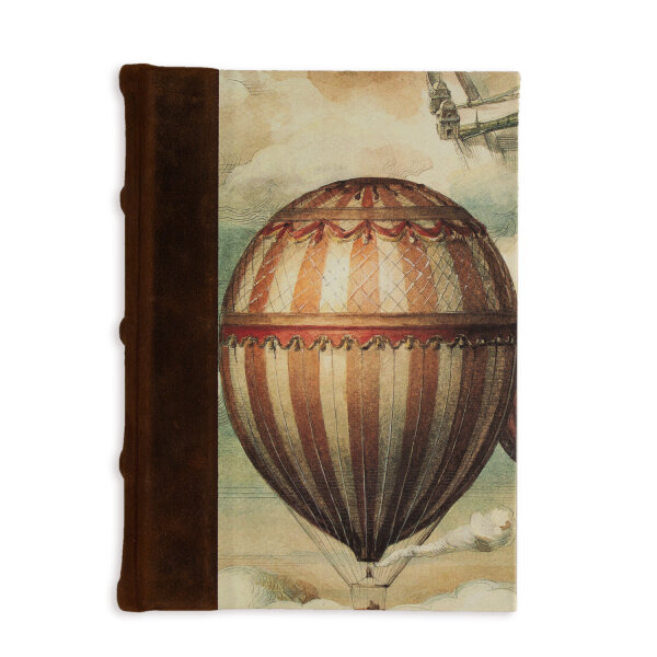 Halb-Leder Box für Notizblock - Heißluftballon